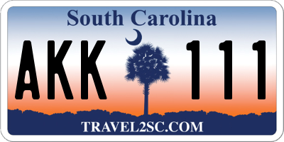SC license plate AKK111