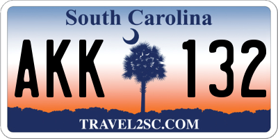 SC license plate AKK132