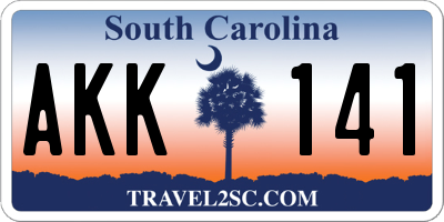 SC license plate AKK141