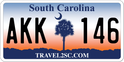 SC license plate AKK146