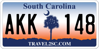 SC license plate AKK148