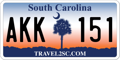SC license plate AKK151