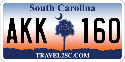 SC license plate AKK160