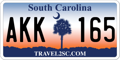 SC license plate AKK165
