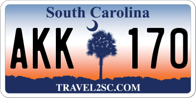 SC license plate AKK170