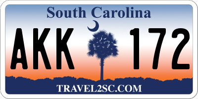 SC license plate AKK172