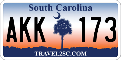 SC license plate AKK173