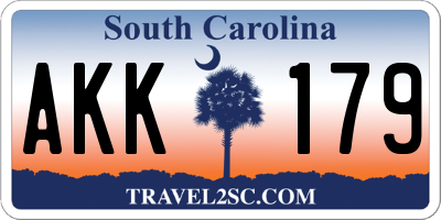 SC license plate AKK179