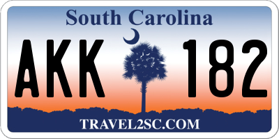 SC license plate AKK182