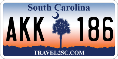 SC license plate AKK186