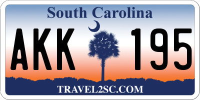 SC license plate AKK195