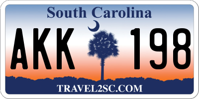 SC license plate AKK198