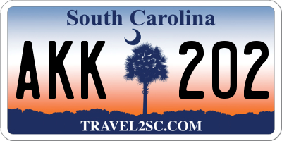 SC license plate AKK202