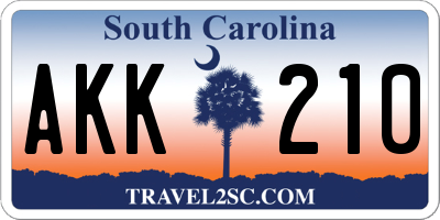 SC license plate AKK210