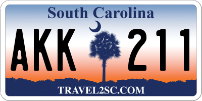 SC license plate AKK211