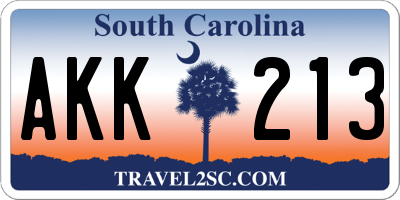 SC license plate AKK213