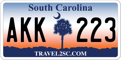 SC license plate AKK223