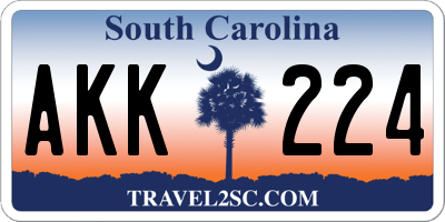 SC license plate AKK224