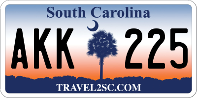 SC license plate AKK225