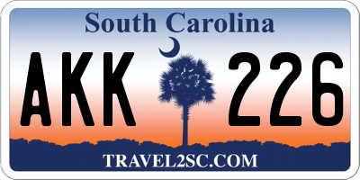 SC license plate AKK226