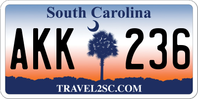 SC license plate AKK236