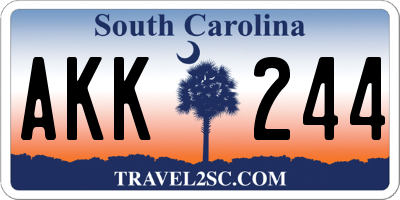 SC license plate AKK244