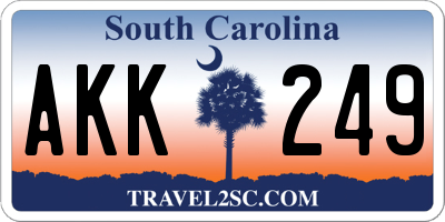 SC license plate AKK249