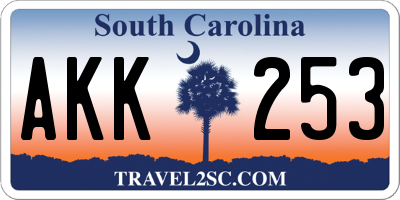 SC license plate AKK253