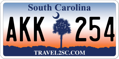 SC license plate AKK254