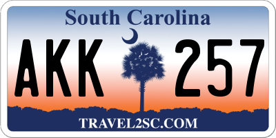 SC license plate AKK257