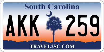 SC license plate AKK259