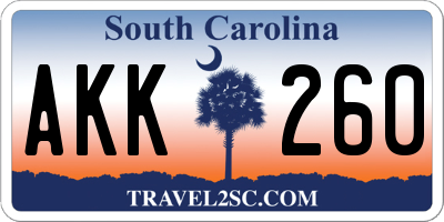 SC license plate AKK260