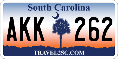 SC license plate AKK262