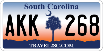 SC license plate AKK268