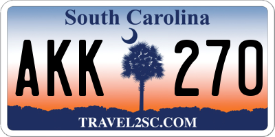 SC license plate AKK270