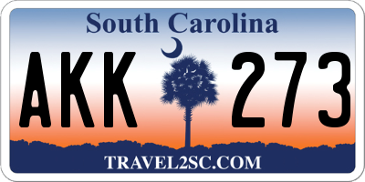 SC license plate AKK273