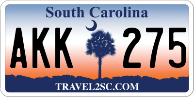SC license plate AKK275