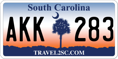 SC license plate AKK283