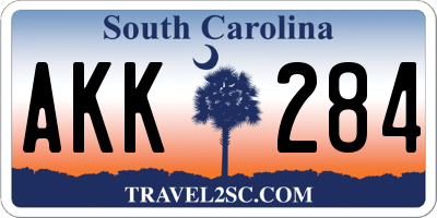 SC license plate AKK284