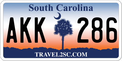 SC license plate AKK286