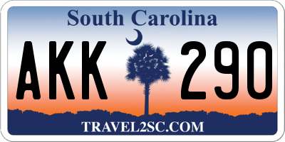 SC license plate AKK290