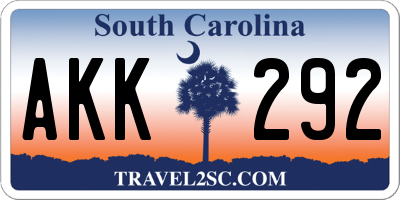 SC license plate AKK292