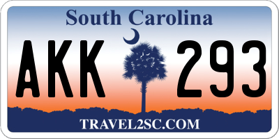 SC license plate AKK293