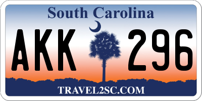 SC license plate AKK296