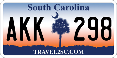 SC license plate AKK298