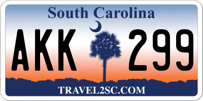 SC license plate AKK299