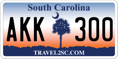SC license plate AKK300