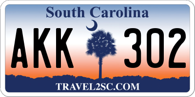 SC license plate AKK302