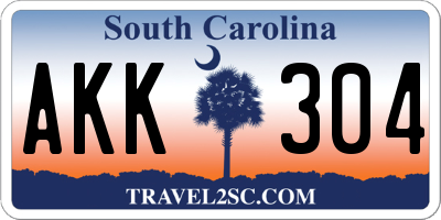 SC license plate AKK304