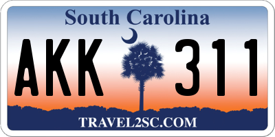 SC license plate AKK311